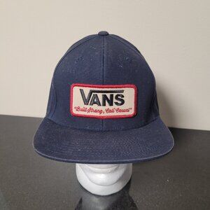 VANS Navy Snapback Hat Built Strong Cali Casual Patch Cap Adjustable